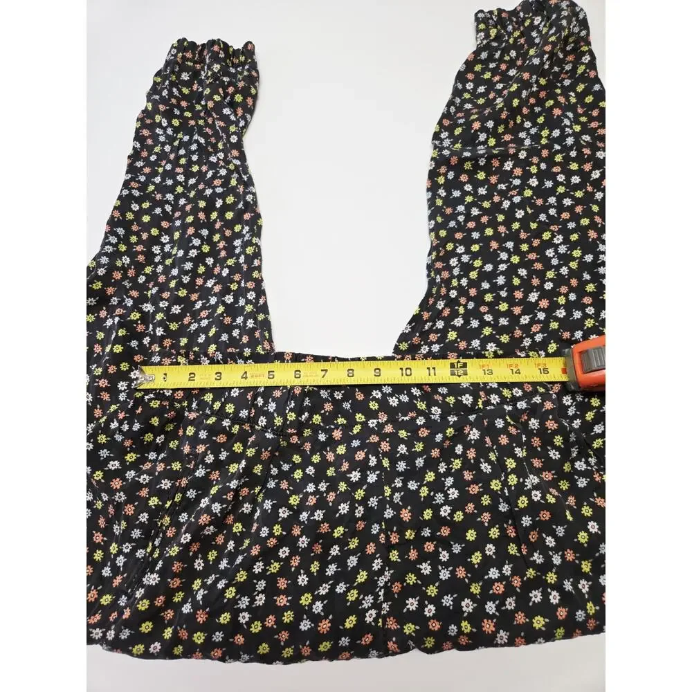 ATM 100%‎ Silk Pants High Rise Floral Print Flat Front Pockets EUC Med